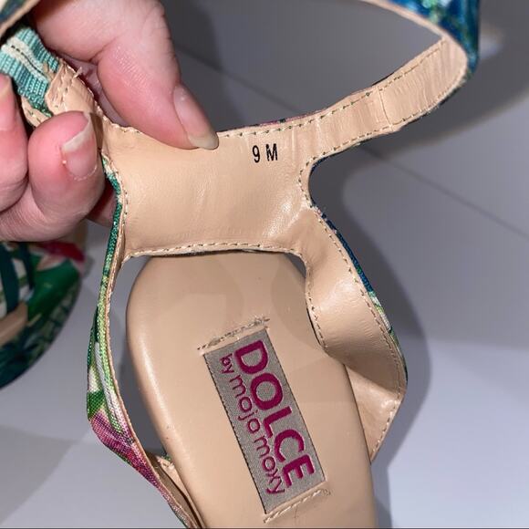 Mojo Moxy Dolce Espadrille tropical wedge heel 9 Hawaiian print - Picture 5 of 6